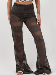 Pantalones acampanados de crochet