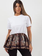 Barockdruck -Frill Saum Top