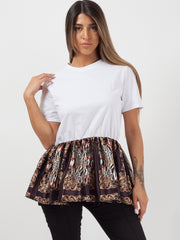 Barockdruck -Frill Saum Top