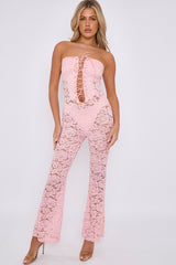 Lace Detail Bandeau Corset Jumpsuit