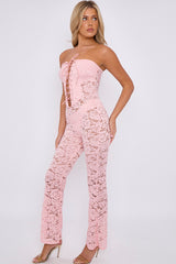 Lace Detail Bandeau Corset Jumpsuit