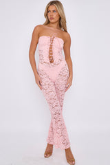 Lace Detail Bandeau Corset Jumpsuit