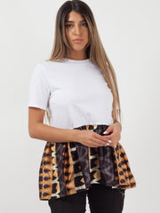 Tribal Print Frill Hem Top