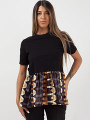 Tribal Print Frill Hem Top