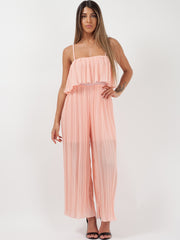 Pleated Frill Cami Jumpsuit