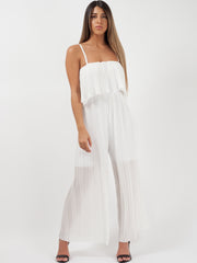 Pleated Frill Cami Jumpsuit