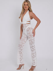 Lace Cut Out Jumpsuit