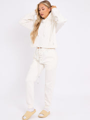 Eyelet Lace Up Detail Hoodie & Jogger Fleece Co-ord