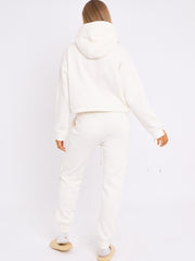 Eyelet Lace Up Detail Hoodie & Jogger Fleece Co-ord