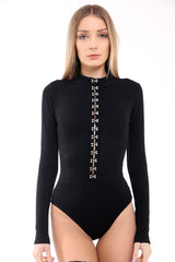 Hook And Eye Fasten Bodysuit