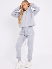 Eyelet Lace Up Detail Hoodie & Jogger Fleece Co-ord
