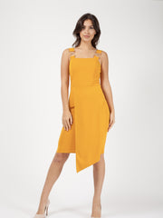 Buckle Strap Wrap voorste asymmetrische jurk