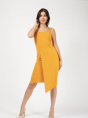 Buckle Strap Wrap voorste asymmetrische jurk