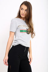 Good Vibes Slogan Printed T Shirt