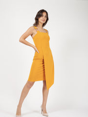 Buckle Strap Wrap voorste asymmetrische jurk