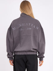 Manhattan Embroidered Front & Back Oversized Sweatshirt Jumper