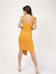 Buckle Strap Wrap voorste asymmetrische jurk