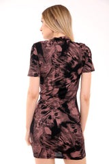 Tie Dye Eyet Choker Neck T -shirtjurk