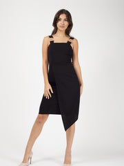 Buckle Strap Wrap voorste asymmetrische jurk