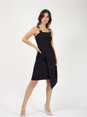 Buckle Strap Wrap voorste asymmetrische jurk