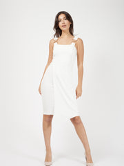 Buckle Strap Wrap voorste asymmetrische jurk