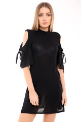 Vestido de camisa de cuerpo fría de hombro frío