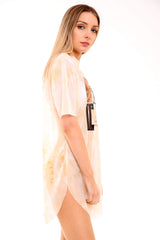 Friday Printed Mesh Tie Dye Oversized Top