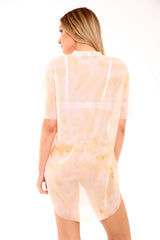 Friday Printed Mesh Tie Dye Oversized Top