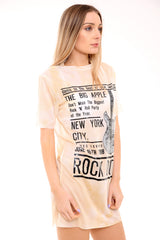 Vestido de camiseta de malla "The Big Apple" Tie Dye Mesh