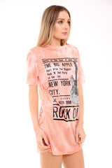 Vestido de camiseta de malla "The Big Apple" Tie Dye Mesh