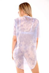 Friday Printed Mesh Tie Dye Oversized Top