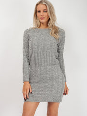 Cable Knit Panel Knitted Dress