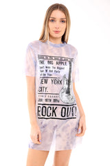 Vestido de camiseta de malla "The Big Apple" Tie Dye Mesh