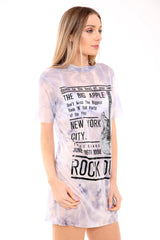 Vestido de camiseta de malla "The Big Apple" Tie Dye Mesh