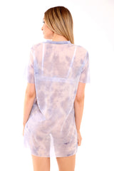 Vestido de camiseta de malla "The Big Apple" Tie Dye Mesh