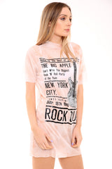 Vestido de camiseta de malla "The Big Apple" Tie Dye Mesh