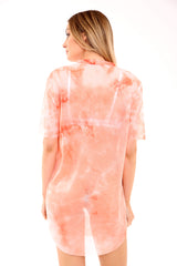 Friday Printed Mesh Tie Dye Oversized Top