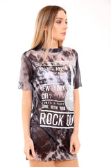 Vestido de camiseta de malla "The Big Apple" Tie Dye Mesh