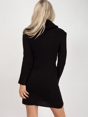 Roll Neck Button Front Knitted Dress