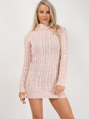 Kady & Olivia Roll Neck Cable Knit Jumper Dress
