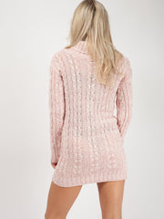 Kady & Olivia Roll Neck Cable Knit Jumper Dress
