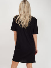 Mon Amour Vestido de camiseta con láser cortada