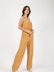 Spot Print Frill Bandeau Jumpsuit