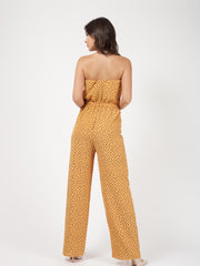 Spot Print Frill Bandeau Jumpsuit