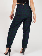 Checked Paper Bag Waist Trousers