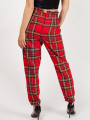Checked Paper Bag Waist Trousers