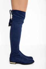 Faux Suede Over The Knee Boots