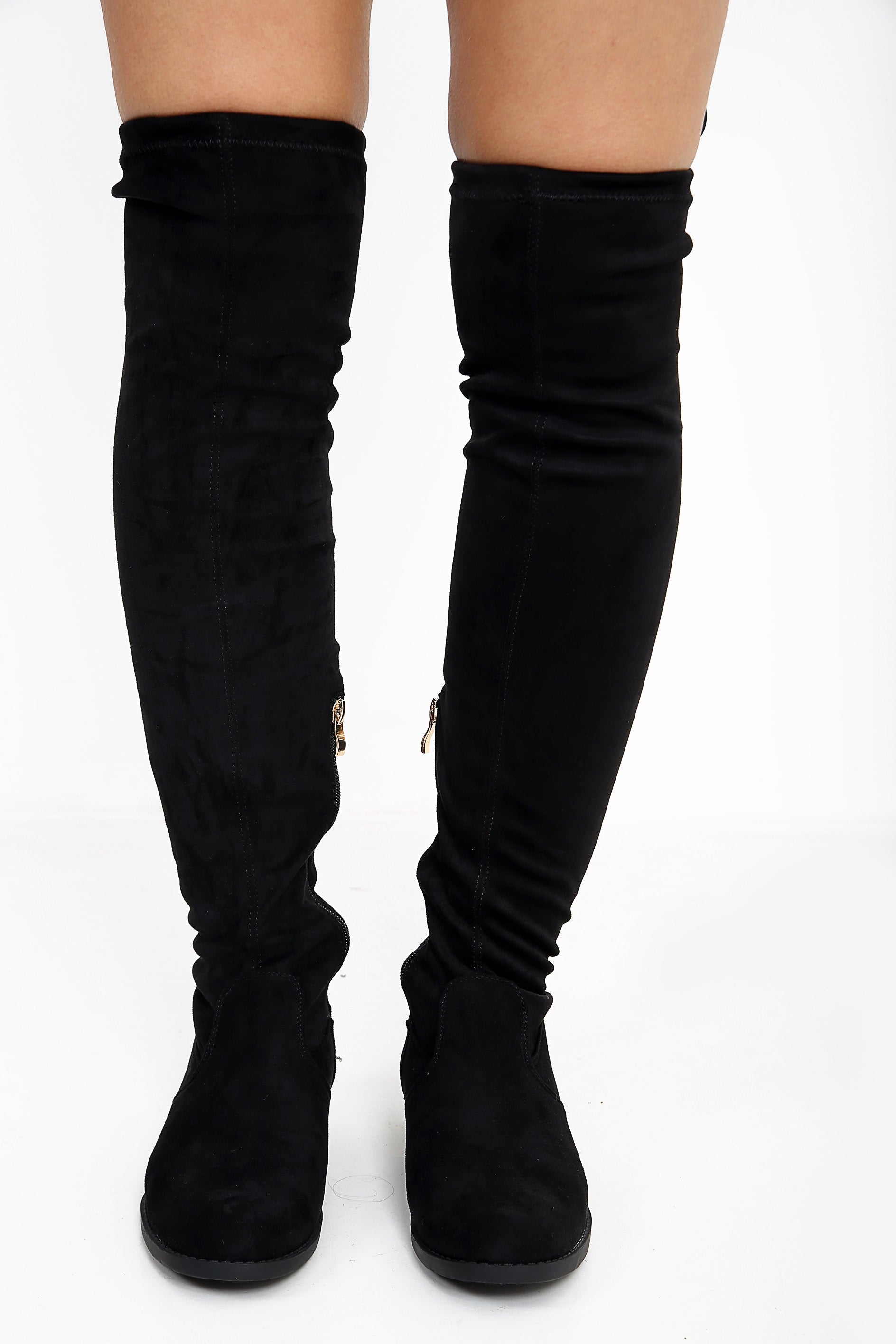 Flat Suede Overknee Boots Ladies Clothing And Shoe Wholesaler