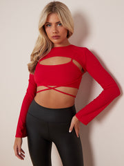2 Piece Tie Knot Ribbed Crop Top