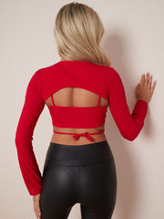 2 Piece Tie Knot Ribbed Crop Top